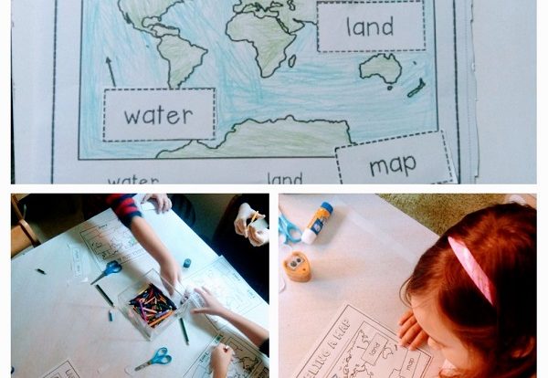 Ribice - Graphomotiric exercise, water cycle wordsearch and map labeling color, cut and paste worksheets