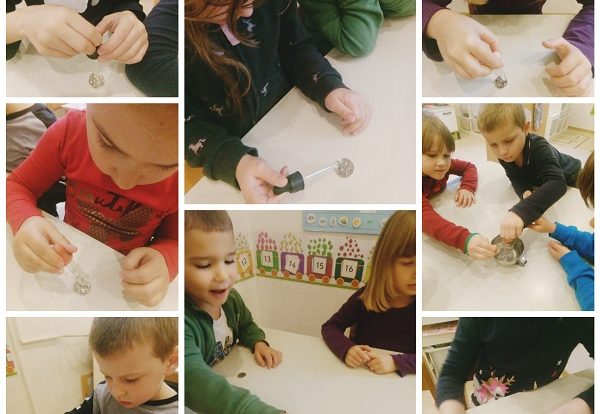 Ribice - research activities, how many drops of water can fit on a penny