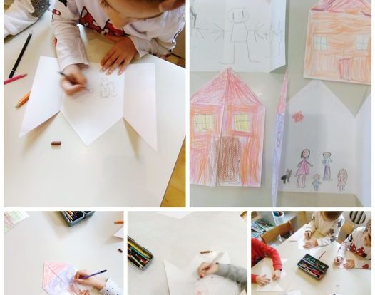 Ribice - My family, draw your family in the house, decorate the paper house and name the members of your family