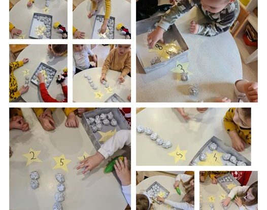 Leptirići engleski - counting moon rocks and stars - developing mathematical skills.