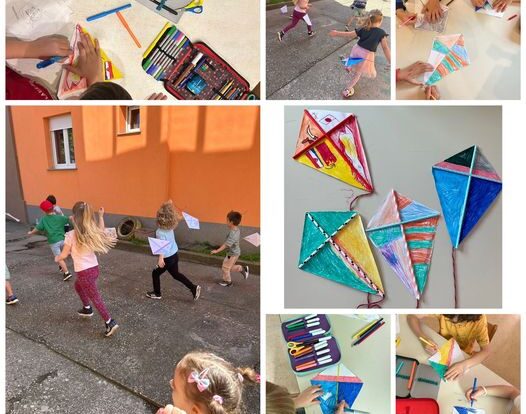 Ribice - We are painting and flying the kites.