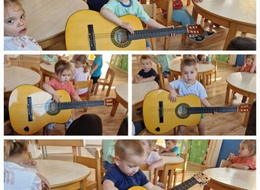 Zečići - glazbena aktivnost, upoznavanje s gitarom i njenim zvukom.