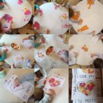 Leptirići - learning words related to love. Making a greeting card on the occasion of Valentine's Day by tearing paper and gluing it onto a heart pattern. Development of fine motor skills and cognition.