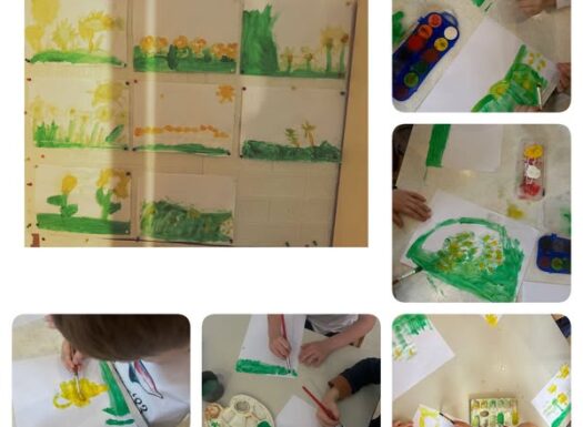 Ribice - We are learning about spring flowers, their names through a fun movement song, and artistic expression.